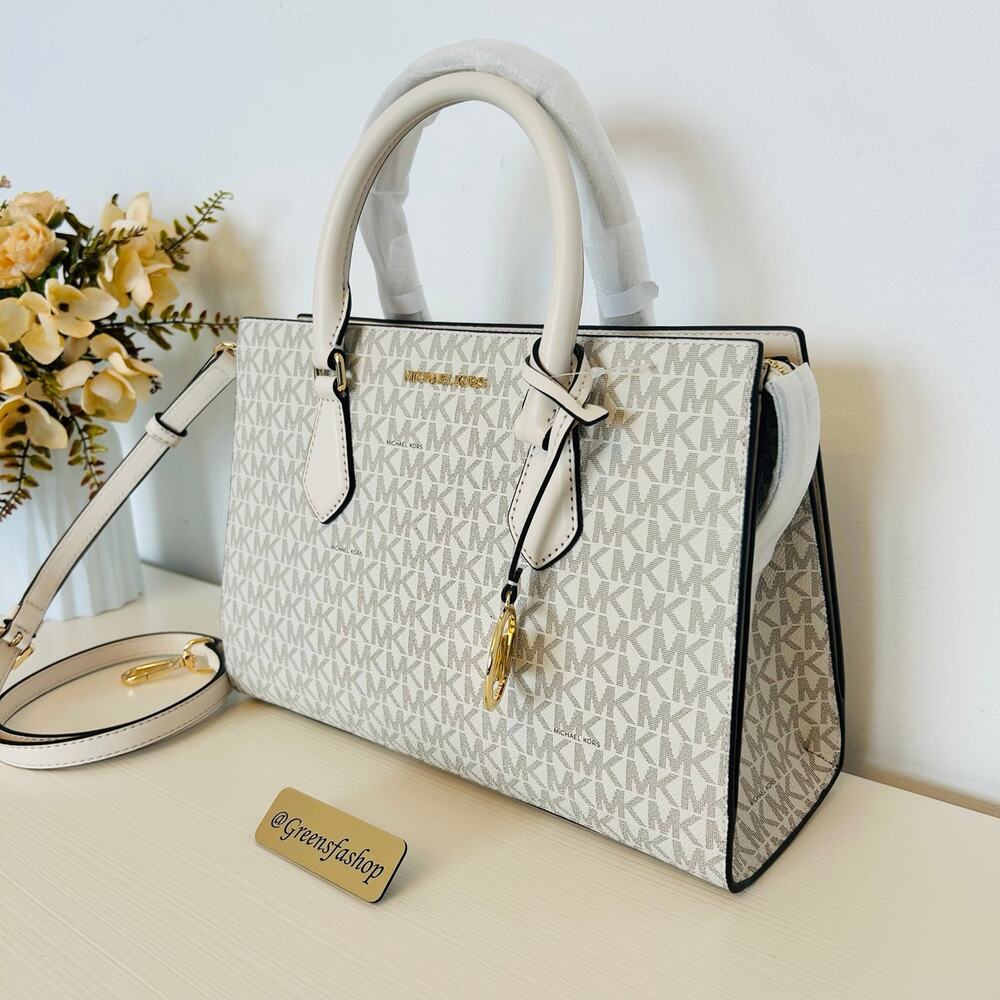Michael kors purse Sheila Medium Satchel LT Cream - Picture 2 of 9
